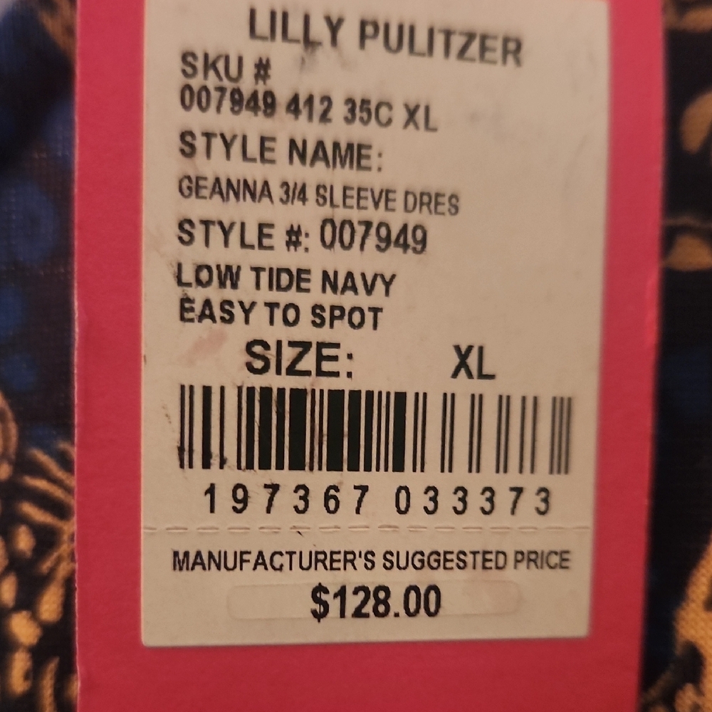 Lilly Pulitzer Navy Dress with Gold Accents - Picture 2 of 3